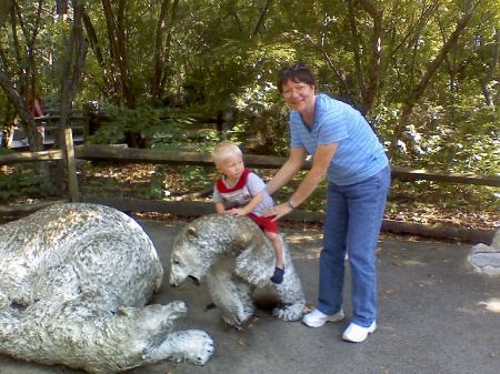 Grandson Walter and me at the zoo.