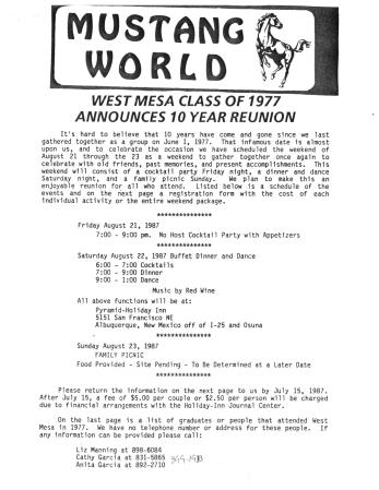 10 year reunion letter