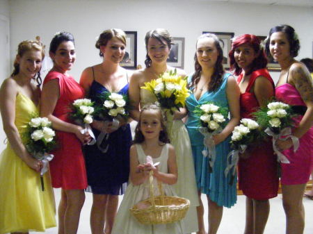 Natalie With Her Bridesmaids & Flowergirl