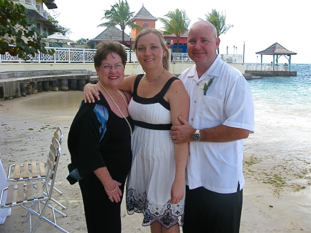 Travis, Stephanie and me on the beach