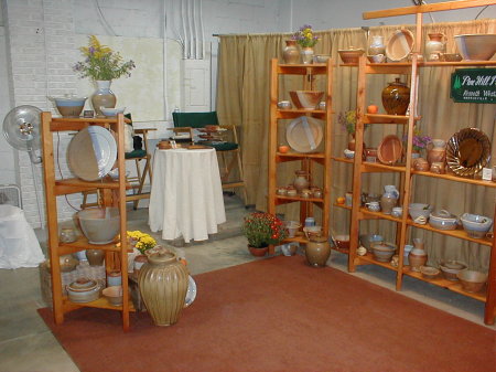 Our pottery display at Buckwheat Festival