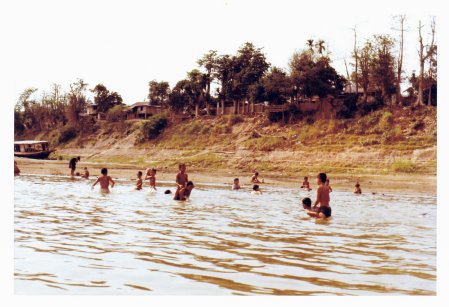 Crossing the Mekong into Laos 1970