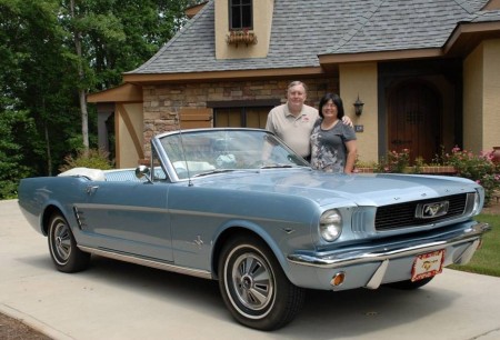 Diane & Charles w/'66 Mustang Convertible