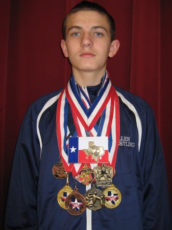 My son Stephen 125 lb Texas wrestling champion