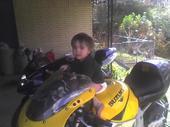 brandon on his daddy's bike