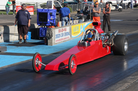 My first pass in my dragster