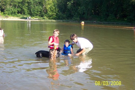 MY GRANDSONS AND SON ON FLOAT TRIP