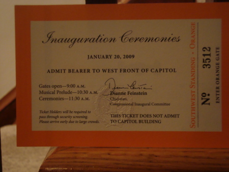 My Ticket to the Inauguration