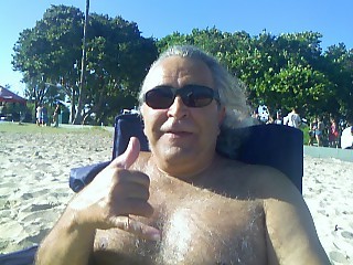 Paul catching some rays at the beach