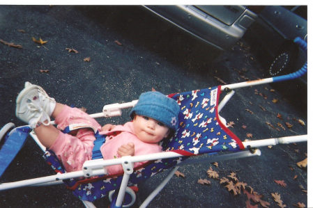 Olivia in the drive way.