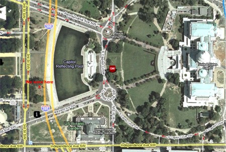 Our location near the Capitol Reflecting Pool