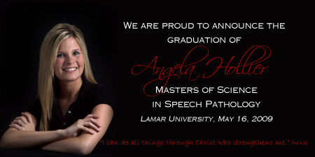 ANGELA'S GETTING HER MASTERS!