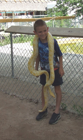 nicholas holding snake at gator farm