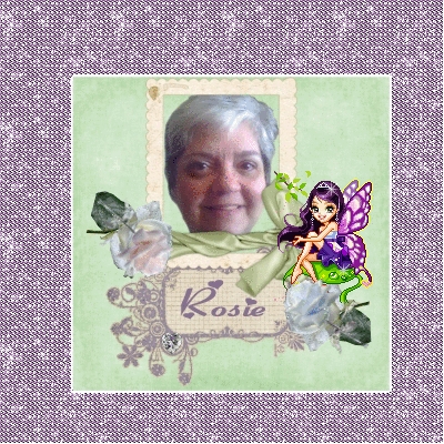 Framed pic w/fairy and purple roses siggy