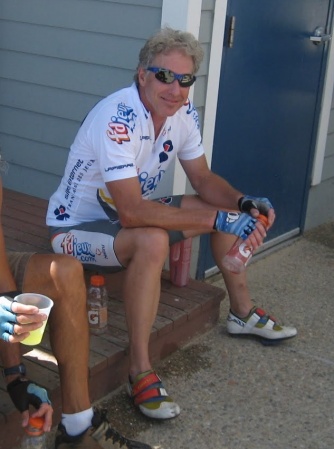 A break during a 50-miler on the track bike
