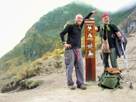 Son Morgan and I at Summit of Inka Trail