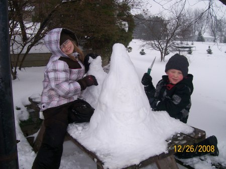 Building Snow Sculptures w/Grandkids