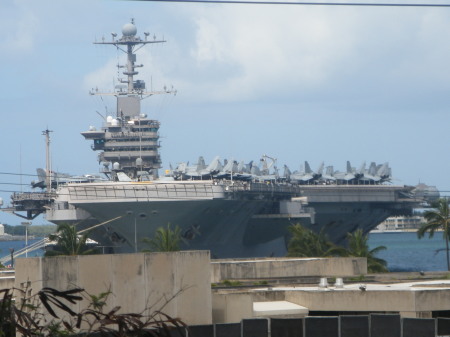 Aircraft carrier in Pearl Harbor