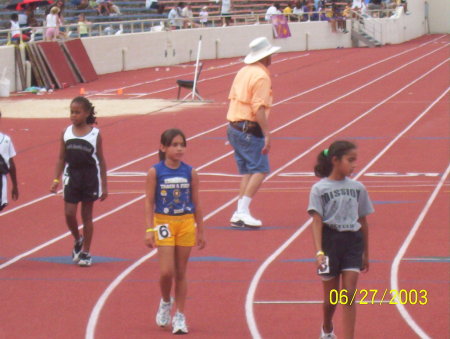 my little trackster in AAU Summer track