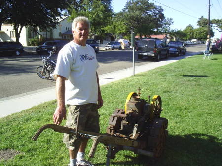 Dan with hit & miss tractor