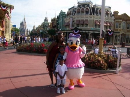 My wife and kids at Disney World