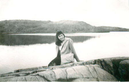 Judy Darragh beside Ross Lake