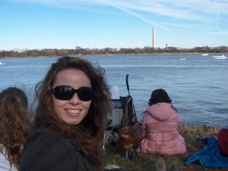 My daughter Jessica on Potomac River shore.