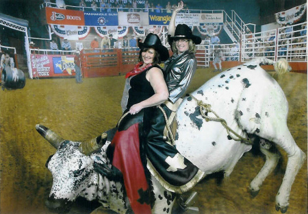 Me & Danita riding Mr. Bull - Feb 09