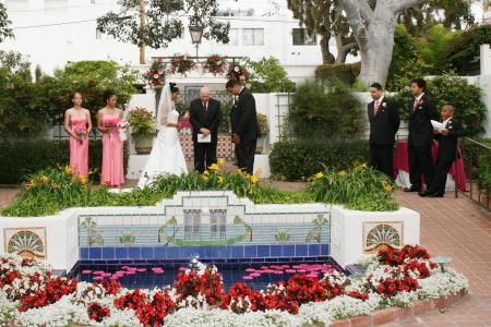 Exchanging Vows in the Garden.