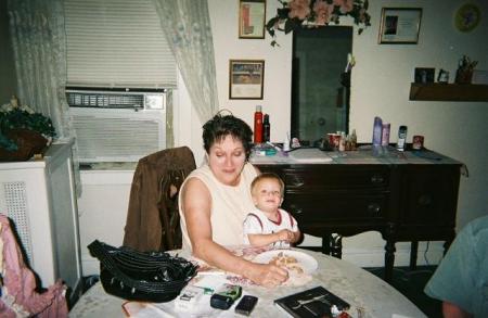 Gabriela & MomMom at Pops house-brother-robbie