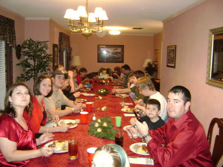 typical quiet Christmas Dinner at Home