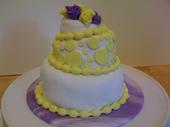 Miniature topsy wedding cake