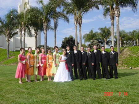 Jeanne and her wedding party in San Diego, CA