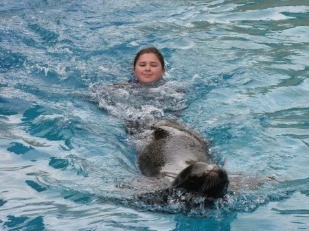 Mika & her Sea World Friend, the Sea Lion