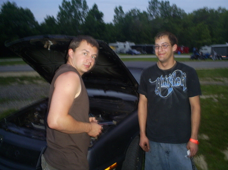 erock and his friend at dragway 42