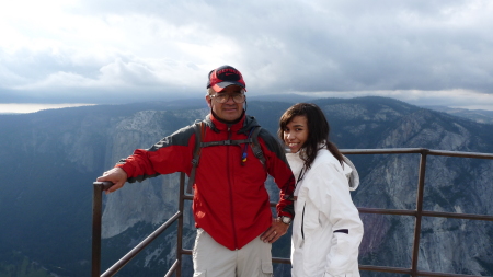 Luis and Liane on Taft Point Yosemite