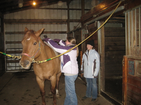 Mel and Siri at the horse barns