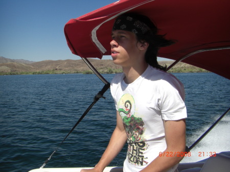 My son at lake havasu