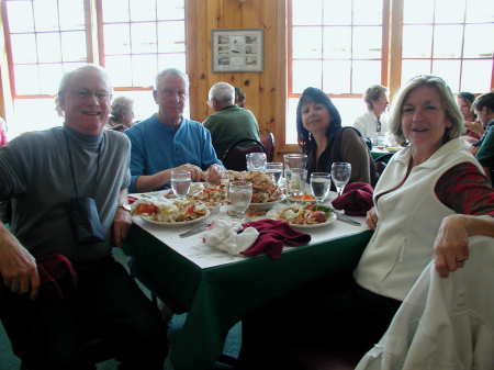 Sandy & I eating Dungeness Crabs