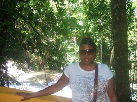 Me at Dun River Falls in Jamaica