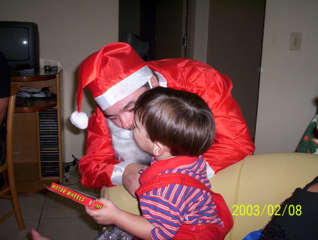 Granpa Alan and Matheus at Christmas