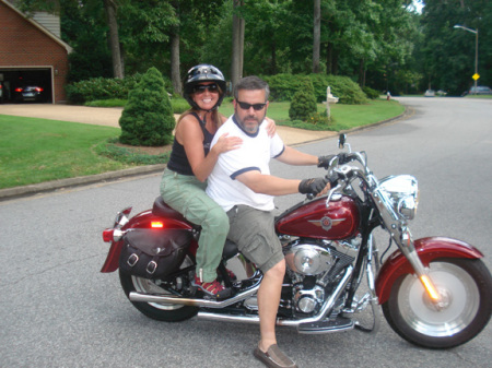 Chuck And Carolyn On Harley