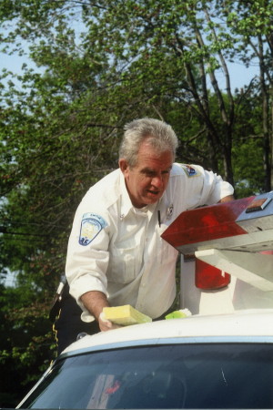 Bill making the Ambulance Clean & Sparkling