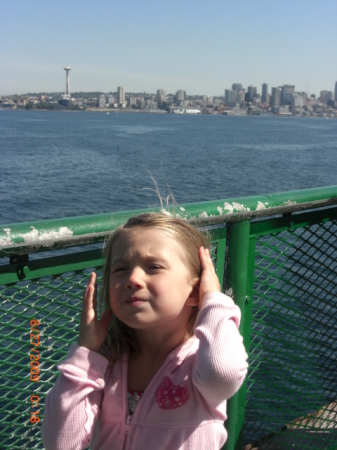 Madelyn on ferry ride to Seattle WA 8/09