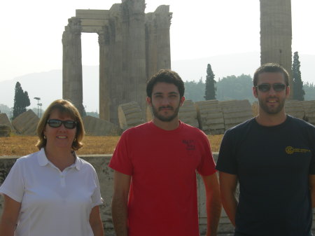 Cheryl (Freeburger) and our boys, Greek Ruins