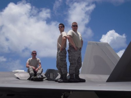 My oldest son on flight line in Guam, 2009