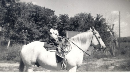 Visiting the family ranch in summer 1957