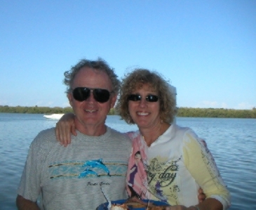 Jack and me on a boat. trip to Venice, Florida