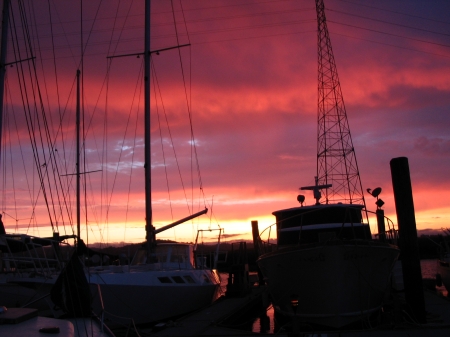 Sunset in the harbor