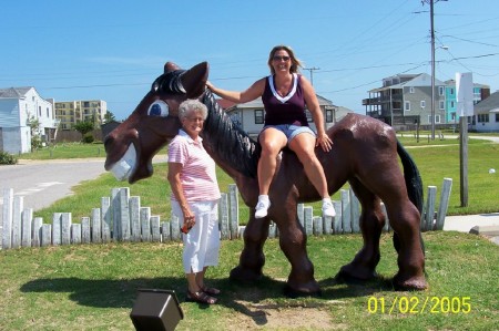 Mom and I in Naggs Head NC